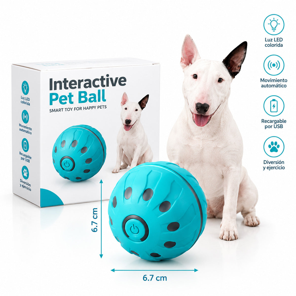 Pelota interactiva que juega sola con tu perro