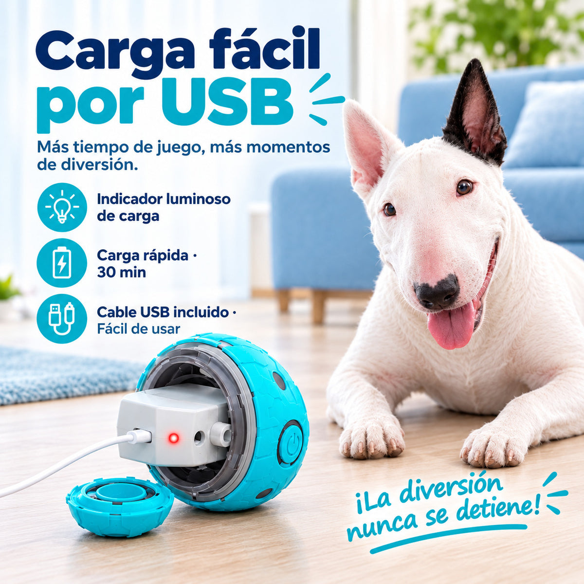Pelota interactiva que juega sola con tu perro
